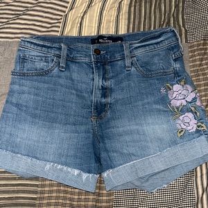 Hollister embroidered jean shorts